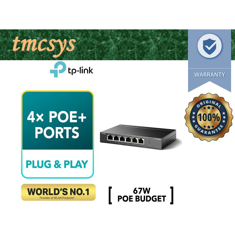 TP-LINK 6-Port With 4-Port PoE+ 10/100Mbps Desktop Switch TL-SF1006P SF1006P