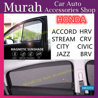 ม่านบังแดดแม่เหล็ก สําหรับรถยนต์ Honda Civic Jazz CRV HRV BRV Accord Stream