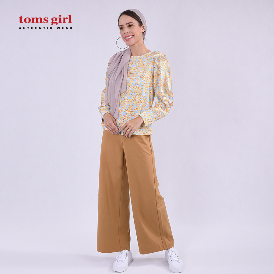 Toms Girl Womens Muslimah Palazzo กางเกงขายาววัสดุยืด G69-285