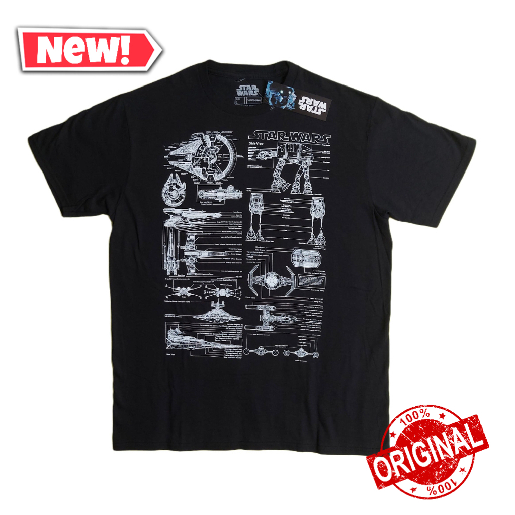 เสื้อยืดสีดํา Star Wars Diagram