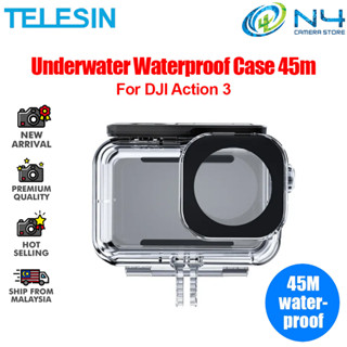 Telesin เคสกันน้ํา 45 เมตร สําหรับ DJI Action 4 Action 3 WTP-003 Action 3