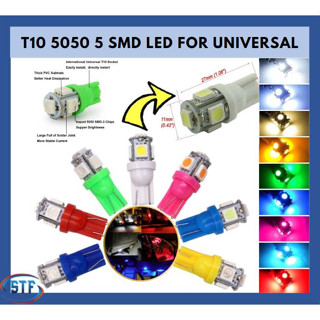 หลอดไฟ LED T10 5050 12V สว่างมาก สําหรับติดภายในรถยนต์ 1 ชิ้น