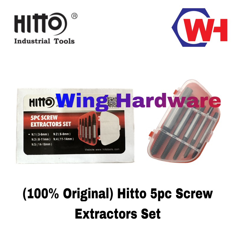 Hitto Heavy Duty 5 ชิ้นสกรู Extractors ชุด