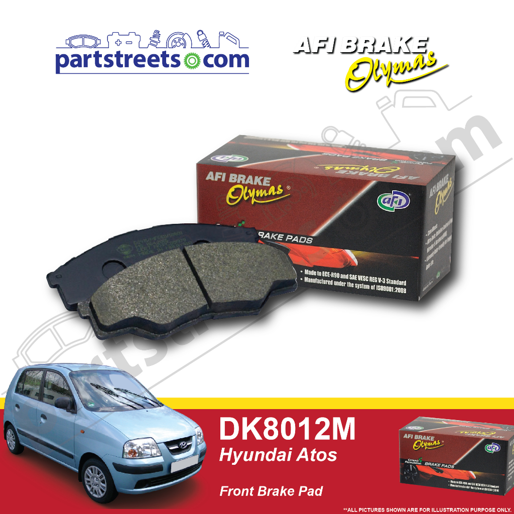 ผ้าเบรคหน้า Olymas - Hyundai Atos - DK8012M (1 ชุด)
