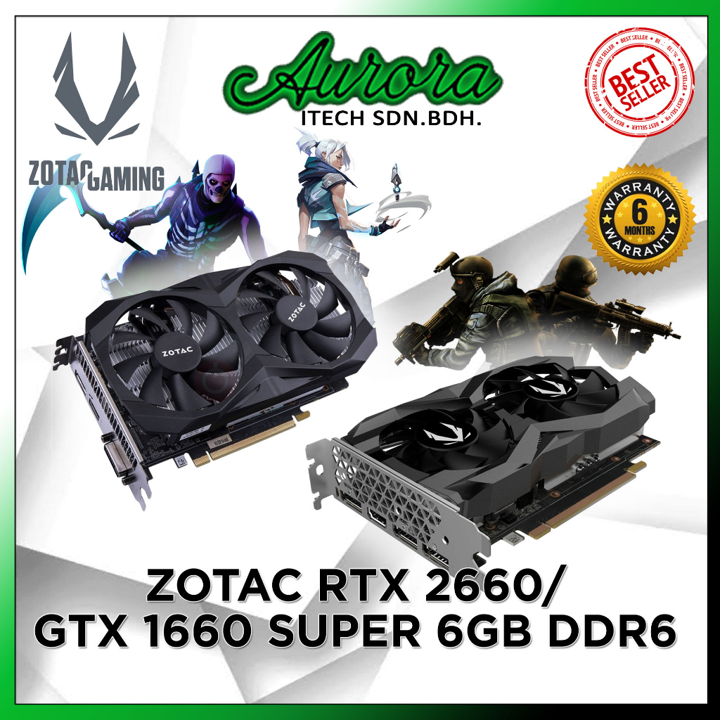 [ Rtx 2060 หรือ GTX 1660 SUPER USED ] การ์ดจอ ZOTAC GAMING GeForce RTX 2060 6GB GDDR6 / GTX 1660 SUPER 6GB GDDR6 GPU