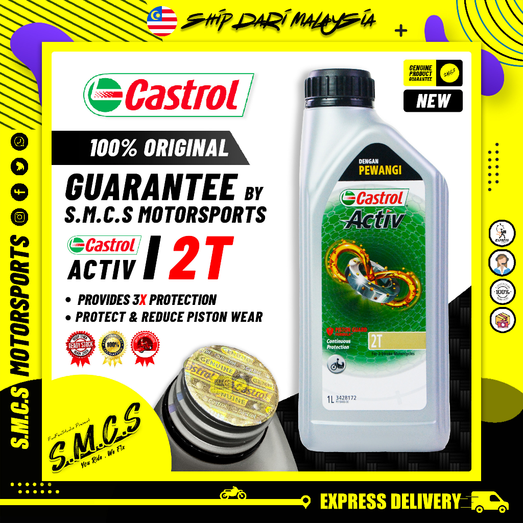Castrol 2T Activ DENGAN PEWANGI น้ํามันเครื่อง Miyak Hitam Motosikal 2T Castrol ACTIVE