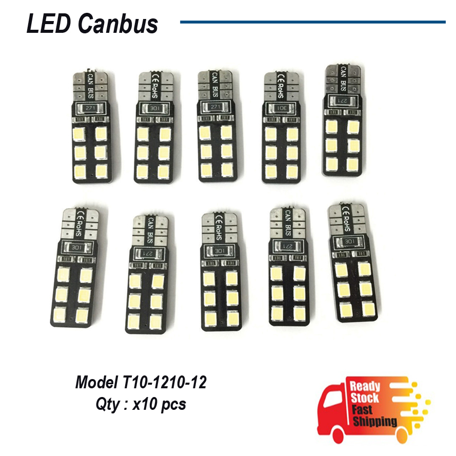 รุ่น T10 1210 12 LED Canbus x10 ชิ้น