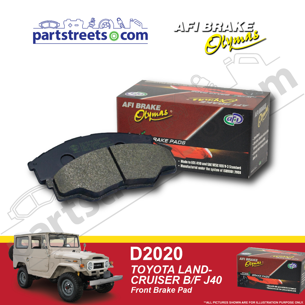 ผ้าเบรคหน้า Olymas - Toyota Land Cruiser B/F J40 - D2020 (1 ชุด)