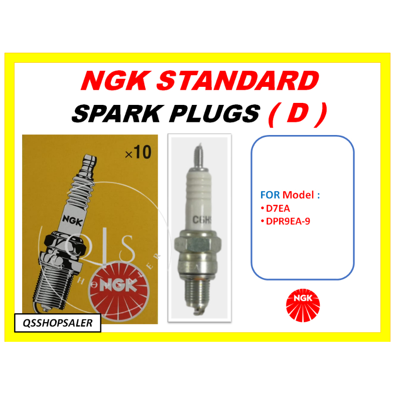 NGK SPARK PLUGS D SERIES / MOTORCYCLE SPARK PLUGS / NGK STANDARD SPARK PLUG D7EA DPR9EA-9