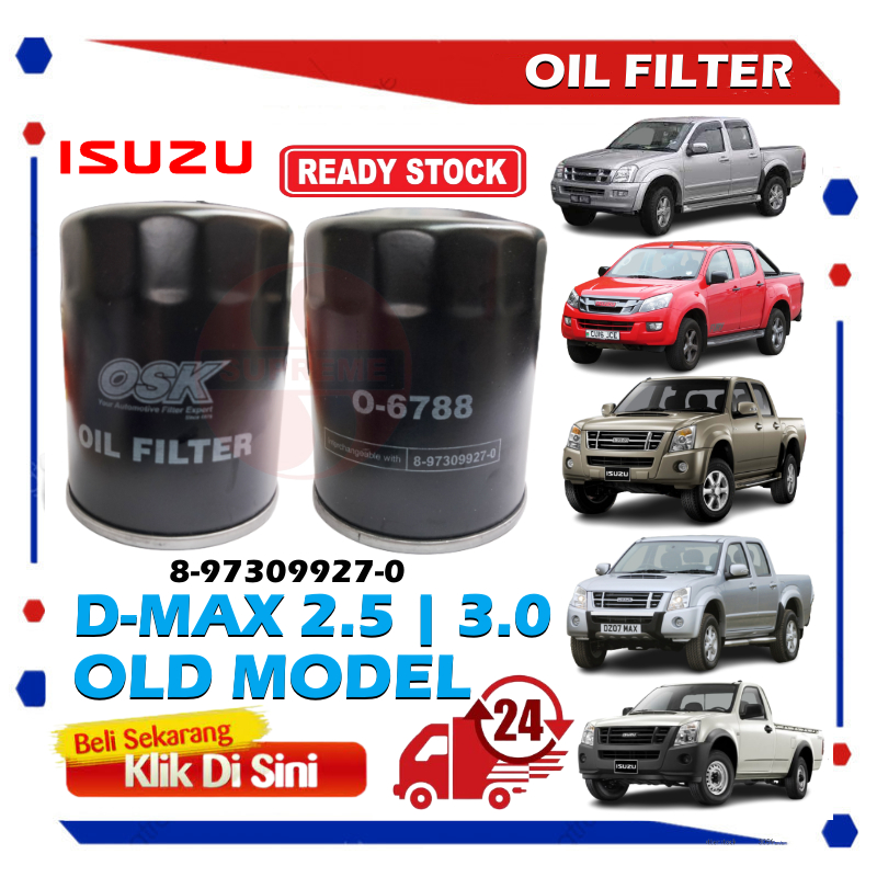 S2U กรองน้ํามันเครื่อง Isuzu DMax 2.5CC 2002-2012 รุ่นเก่า DMax 3.0CC 4JH1 2002-2007 8-97309927-0 รถ