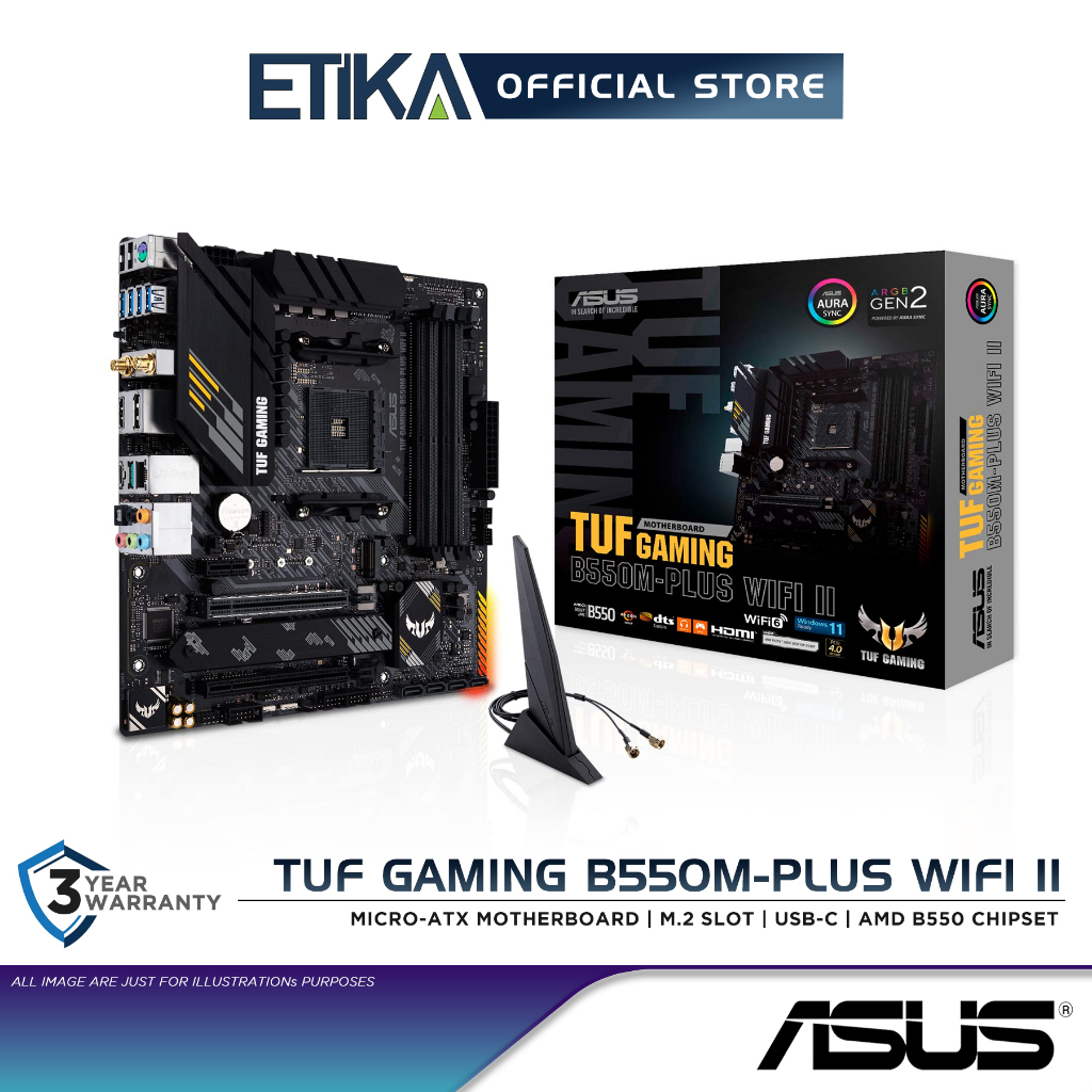 Asus TUF Gaming B550M-Plus WiFi II Micro ATX เมนบอร์ดสําหรับเล่นเกม M-ATX