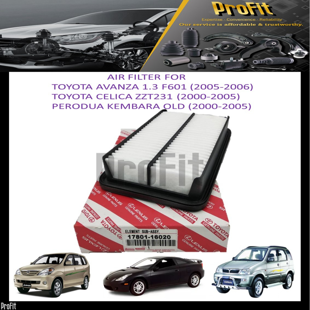 TOYOTA AVANZA 1.3 F601 /TOYOTA CELICA ZST231 /PERODUA KEMBARA OLD AIR FILTER -17801-16020 GOOD QUALI
