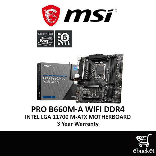 MSI PRO B660M-A WIFI DDR4 INTEL LGA1700 M-ATX MOBO