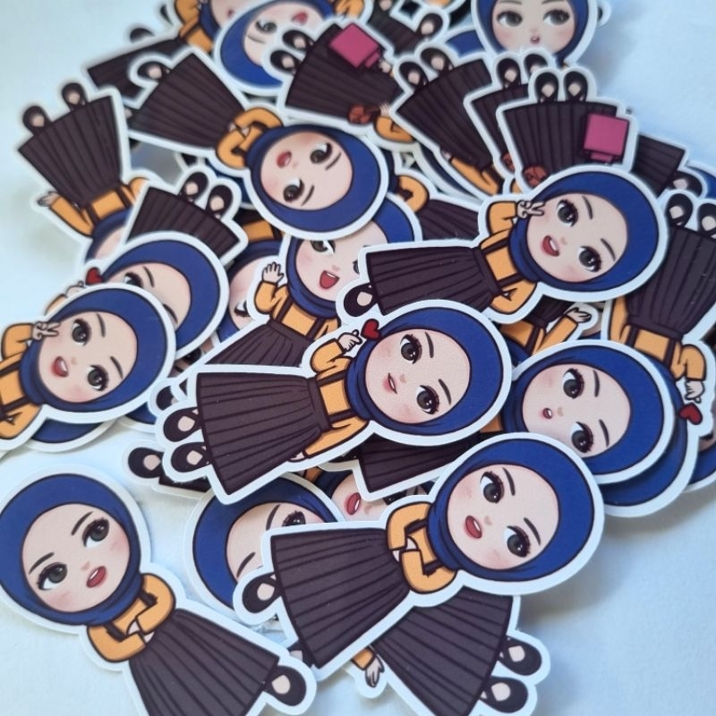 1SET [6 ชิ้น] Hijab girl (Hana) สติ๊กเกอร์มุสลิมสําหรับวารสารสมุดภาพวางแผน