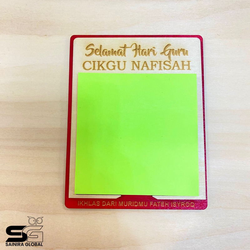 [EDSI HARI GURU] CUSTOM ENGRAVE MEMO PAD KERIL / TEACHERS DAY / CUSTOM GURU /HADIAH HARI GURU CIKGU/