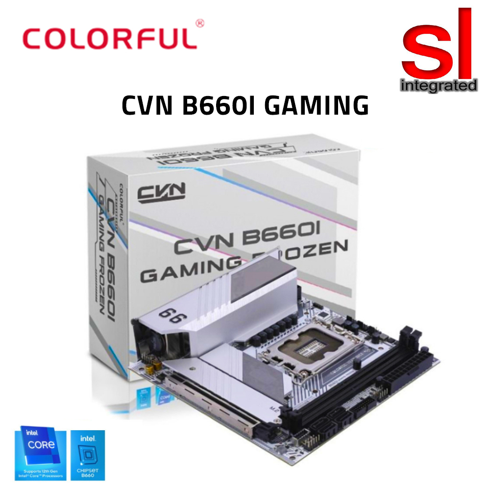 เมนบอร์ดสําหรับเล่นเกม CVN B660I สีสันสดใส FROZEN DDR4 Mini-ITX
