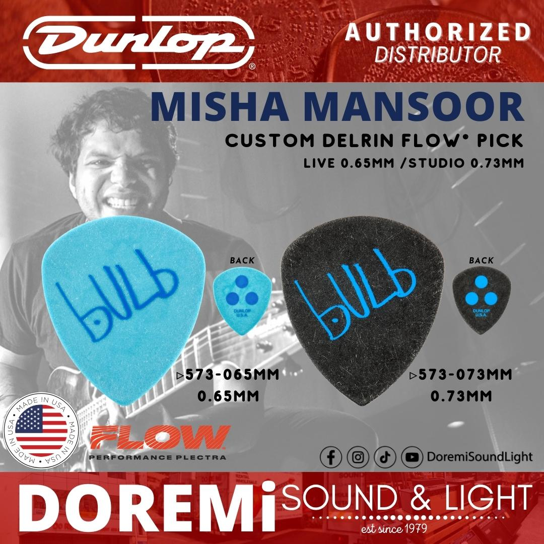 Jim Dunlop 573 Misha Mansoor Custom Delrin Flow Live / Studio Guitar Pick, แพ็ค 4 ชิ้นกีตาร์ Picks -