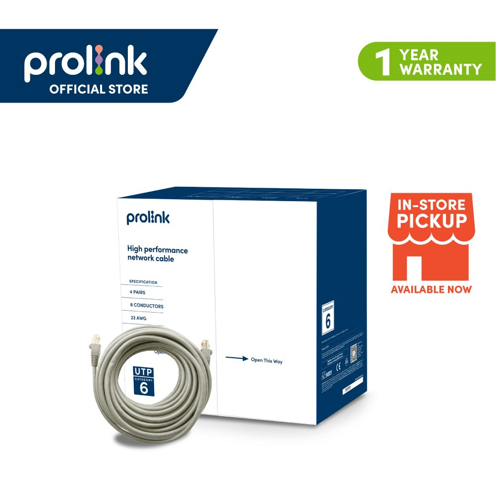 Prolink UTP 23AWG สาย LAN HCCA Fluke ทดสอบ [23P] Essential Series สายเคเบิลเครือข่าย UTP 4 คู่ 23AWG