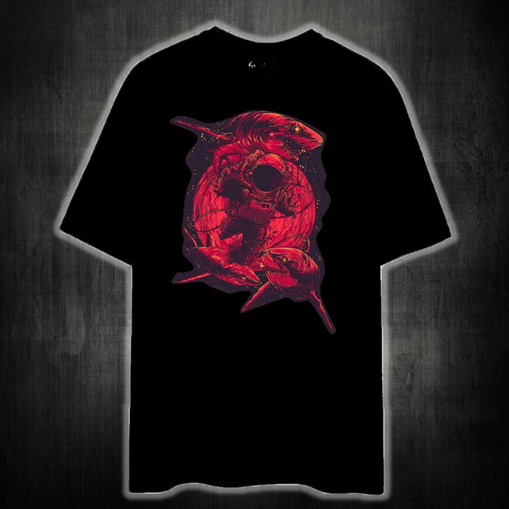 DEEP SEA ASTRONAUT เสื้อยืดพิมพ์ลาย unisex ผ้าฝ้าย 100%