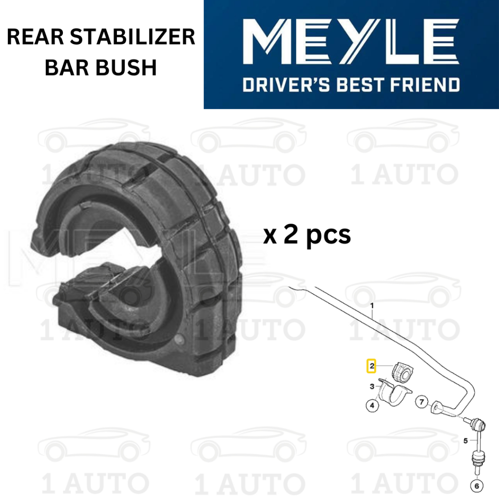 MEYLE GERMANY ด้านหลังบาร์ BUSH (2 ชิ้น) BMW X5 E70 3.0Si 30dX 35iX 40dX 40iX F15 35iX 40eX X6 F16
