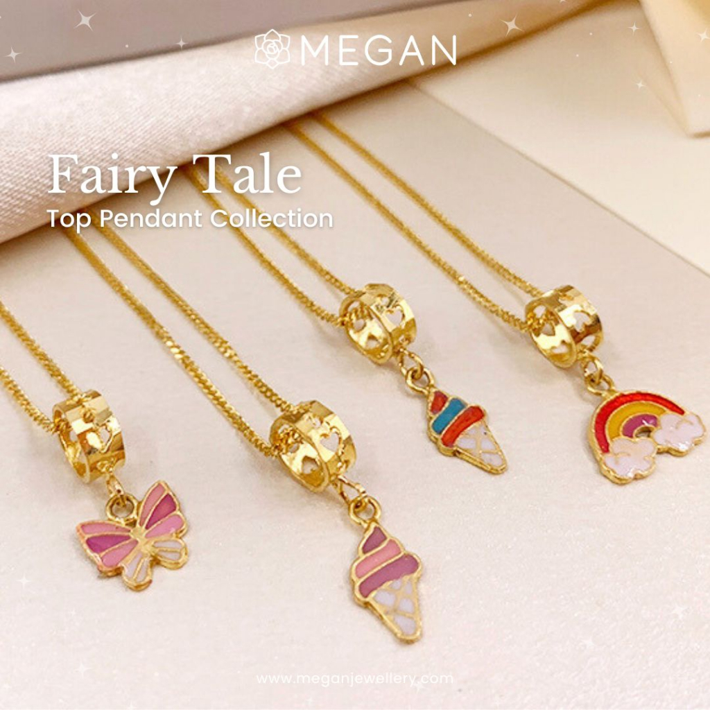 Megan Jewelery Enamel Locket/Charm Gold 916 ( ต ่ ํากว ่ า 1g
