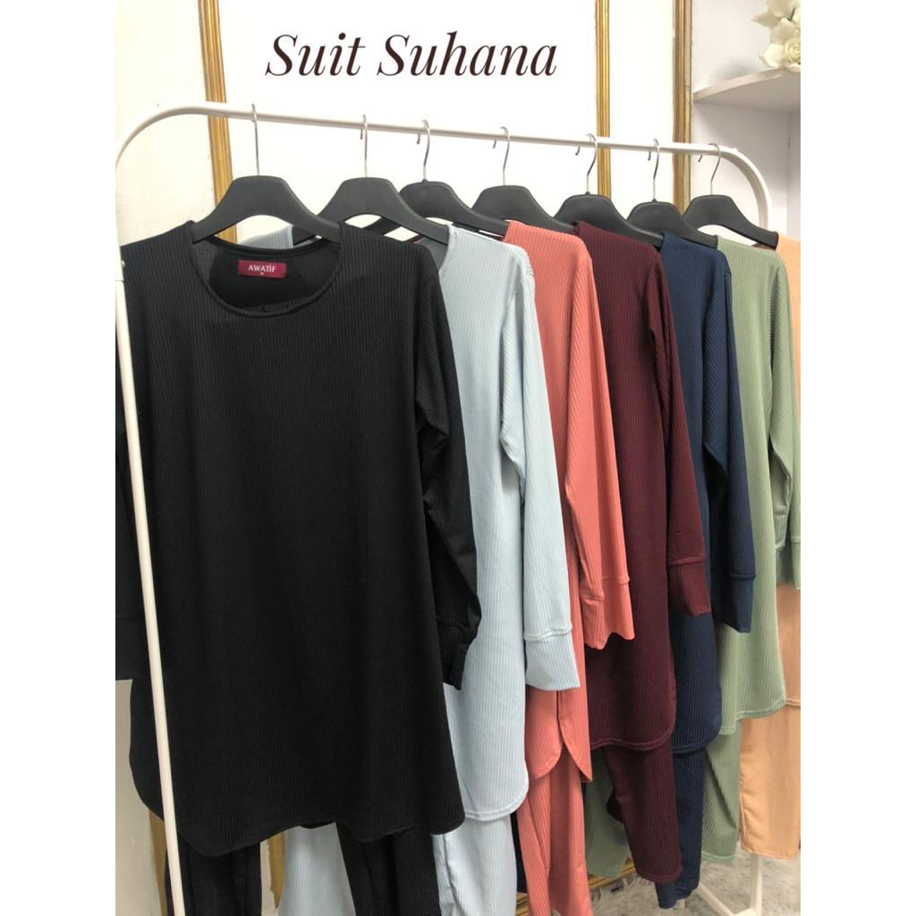 สูท Suana Muslimah Ironless Lady Full Suit Blouse Pant Sepasang Baju Dan Seluar Lycra Special 2023 o