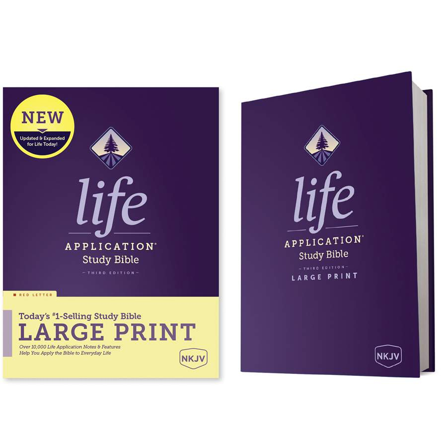 NKJV Life Application Study Bible, Third Edition, พิมพ์ขนาดใหญ่ * ปกแข็ง * คัมภีร์ศึกษา * Chosen Tre