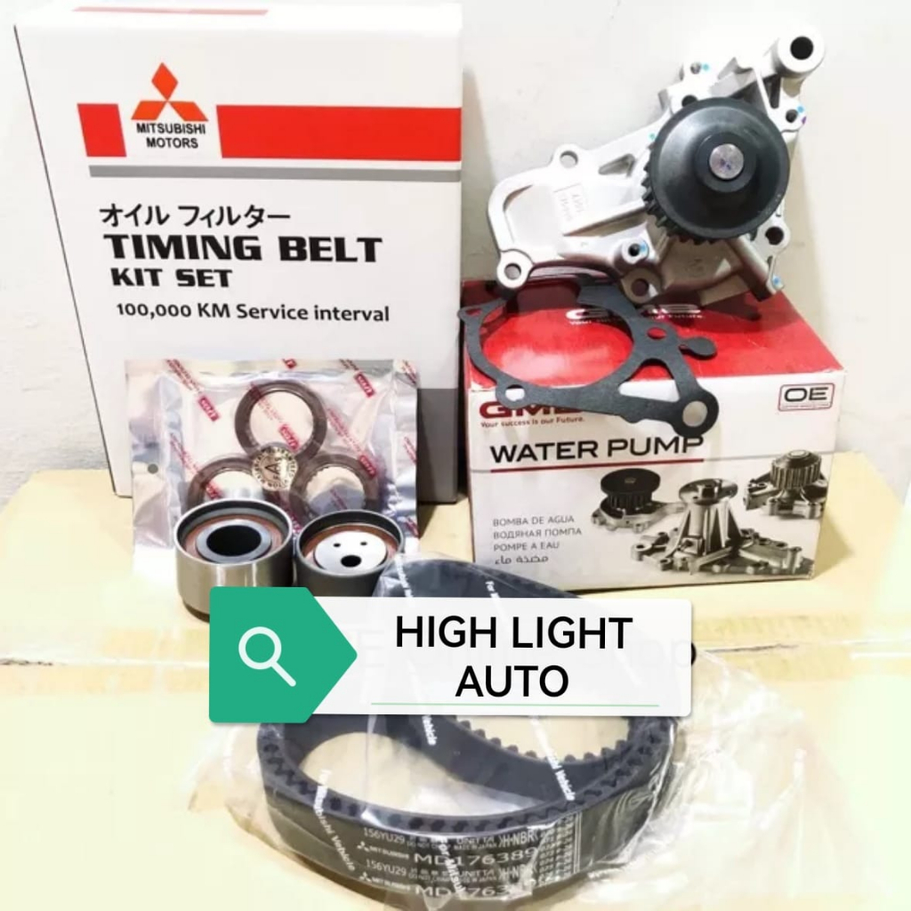 Proton Wira,Patra,Satria GTI 1.8cc DOCH เครื่องยนต์ 4G93 4G93T Timing Belt Kit Set(156YU29)(100K)+GM