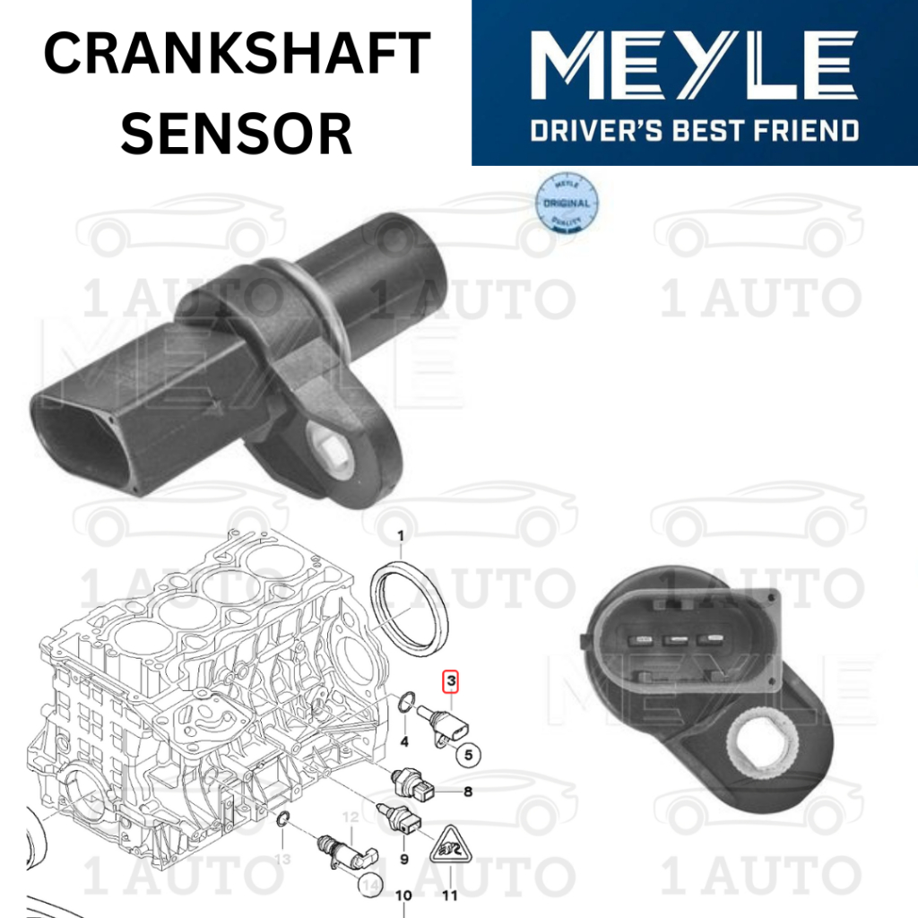 MEYLE GERMANY CRANKSHAFT SENSOR BMW N42 N45 N46 ENGINE E87 E90 E46 E84 E85