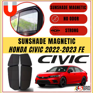 ม่านบังแดดแม่เหล็ก ป้องกันแสงสะท้อน สําหรับรถยนต์ Honda Civic FE 2022 4 ชิ้น