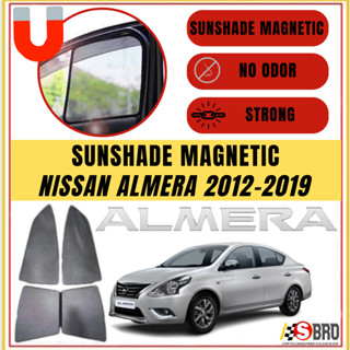 ม่านบังแดดแม่เหล็ก ป้องกันแสงสะท้อน สําหรับรถยนต์ Nissan Almera 2012-2019 4 ชิ้น