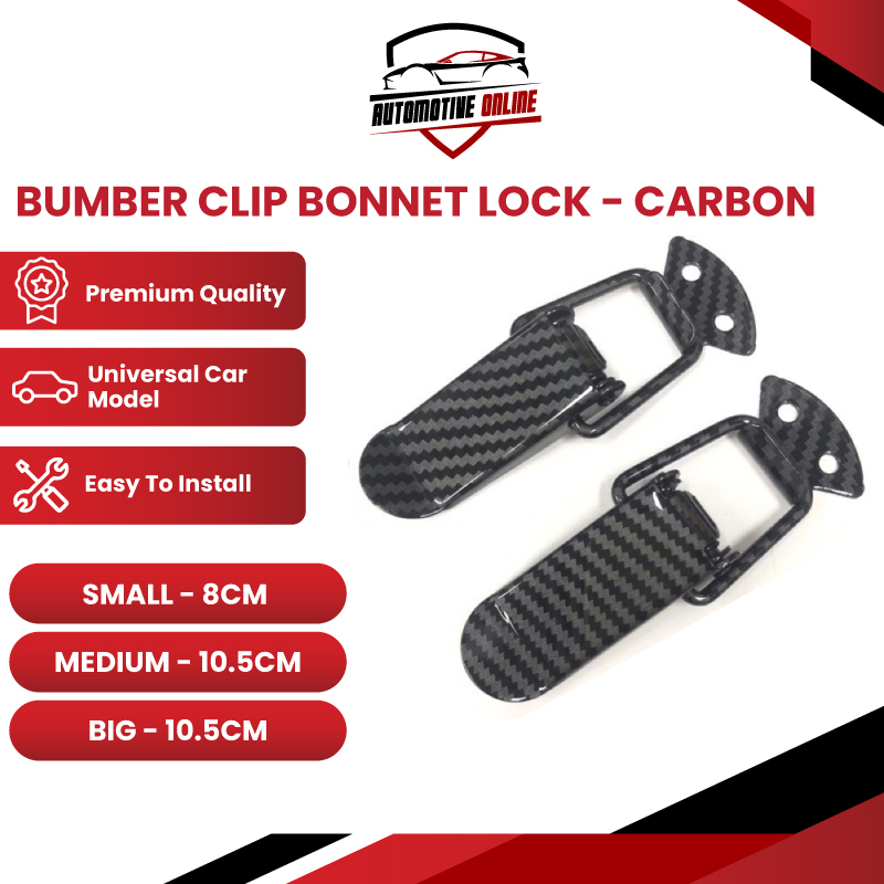 คลิปกันชน Bonnet Lock Car Lock Universal Bumper Bonnet Clip Carbon look - Big Medium Small