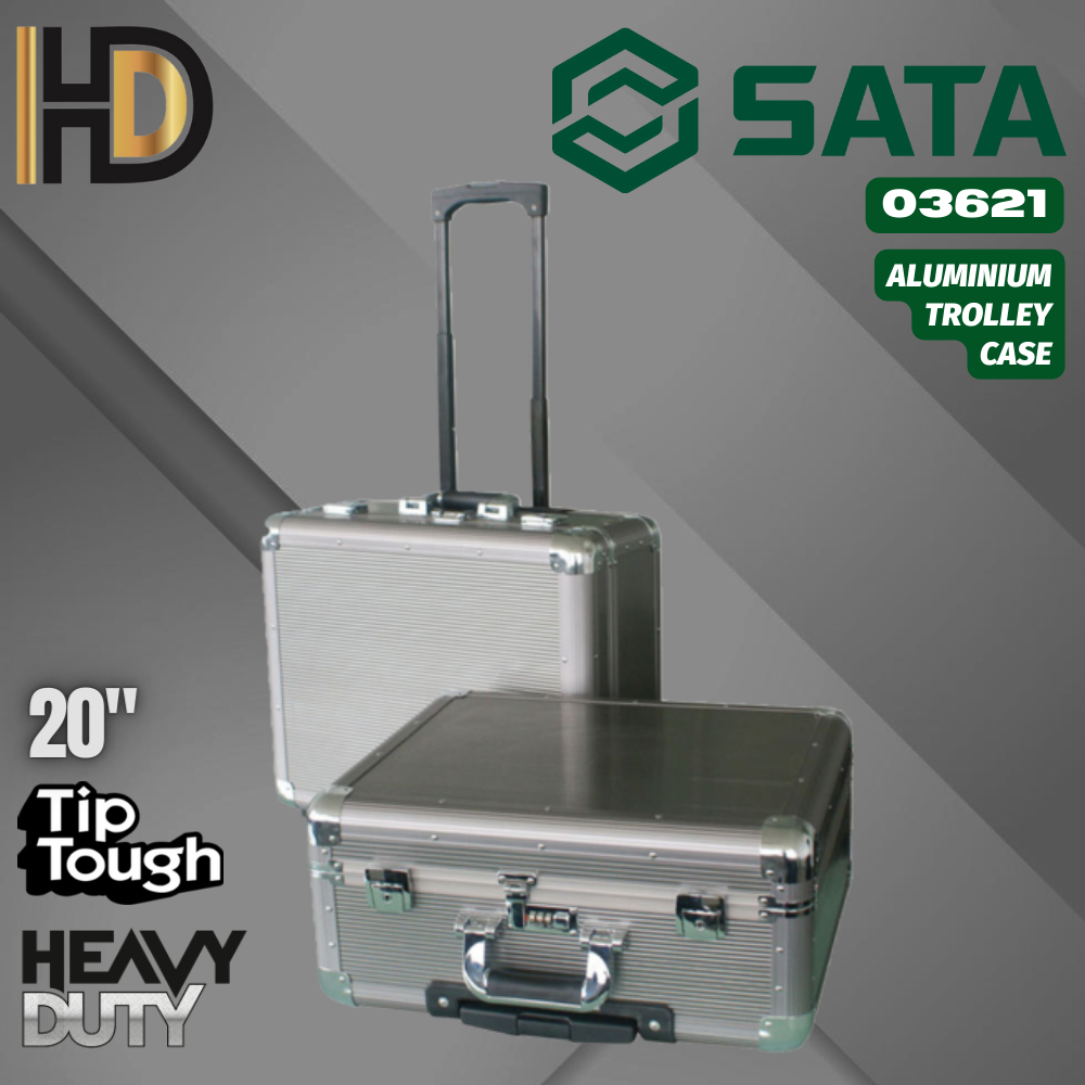 Sata Aluminium Trolley Case 20" / Heavy Duty Aluminium Trolley Tool Box Case With Wheel / 03621