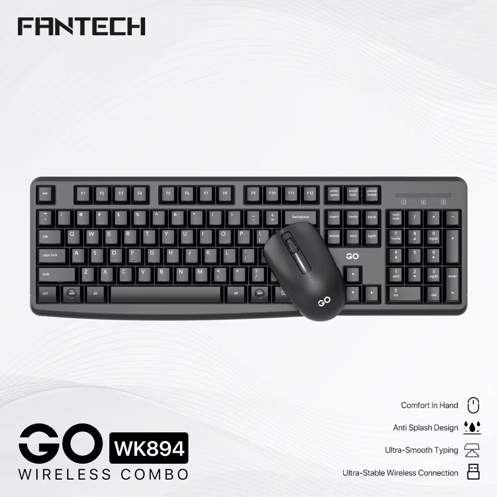 คีย์บอร์ดและเมาส์ไร้สาย Fantech GO WK894
