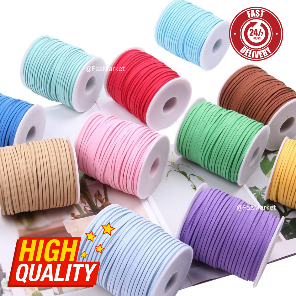45METER*2.6 มม./ROLL KOREAN VELVET LEATHER CORD DOUBLE SIDED BOUQUET RIBBON CAKE BOX หนัง DIY