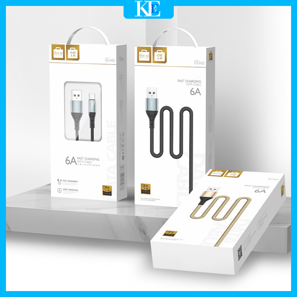 6A Cable Weaving Cable Type-C Cable สําหรับโทรศัพท์ (ชาร์จเร็ว)