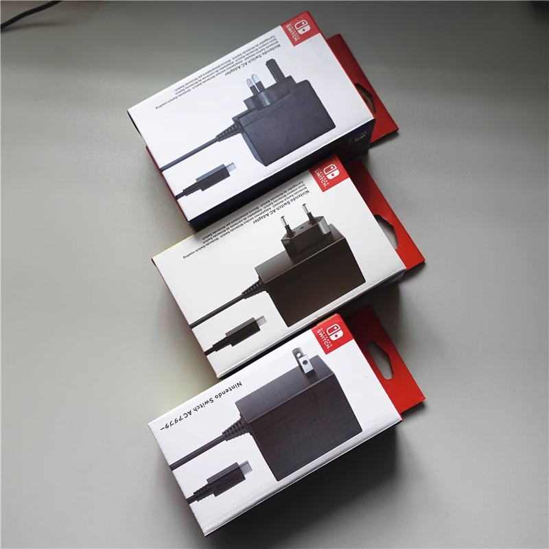 Nintendo SWITCH V1 V2 สวิตช์ LITE SWITCH OLED AC อะแดปเตอร์ชาร์จ ปลั๊ก UK ชาร์จเร็ว [ของแท้ [