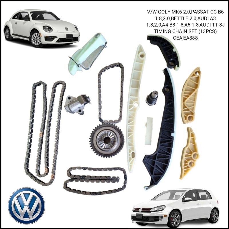 Volkswagen GOLF MK6 2.0,PASSAT CC B6 1.8,2.0,BETTLE 2.0,A5 1.8,AUDI TT 8J TIMING CHAIN SET (13PCS) C