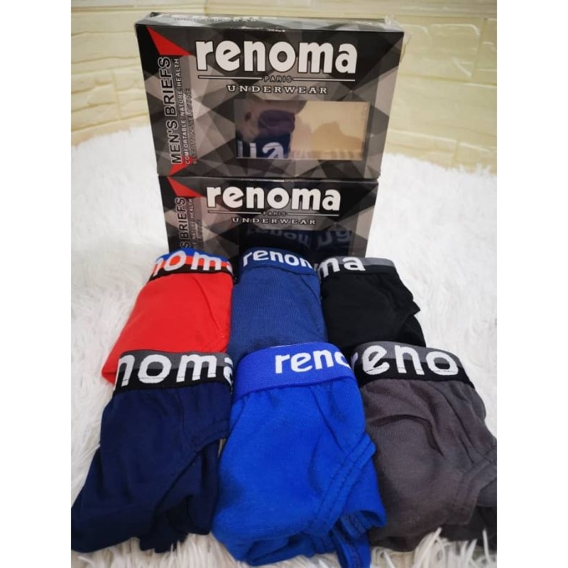 Seluar Dalam Spender Lelaki 3pcs in 1Box (Renoma Black) สินค้าใหม่