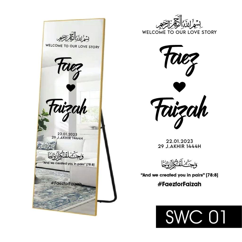 STIKER CERMIN WELCOME BOARD CUSTOM STIKER SAHAJA