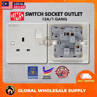 Ums SP2913A 2913A 13A 1 ซ็อกเก็ตสวิตช์ Gang Outlet Sirim