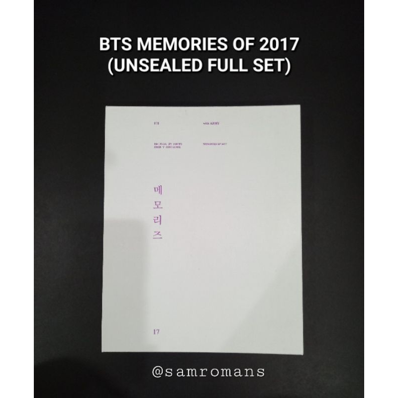 แผ่น DVD BTS MEMORIES OF 2017 อย่างเป็นทางการ (ครบชุด)
