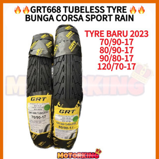 ยางล้อรถ GRT 668 TUBELESS ลายดอกไม้ CORSA SPORT RAIN TAYAR 2023