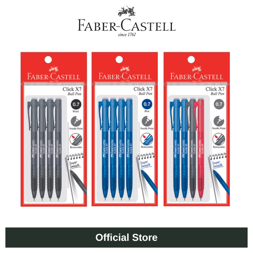 [Faber-Castell] Click X5 / X7 Ball Pen - PB of 4