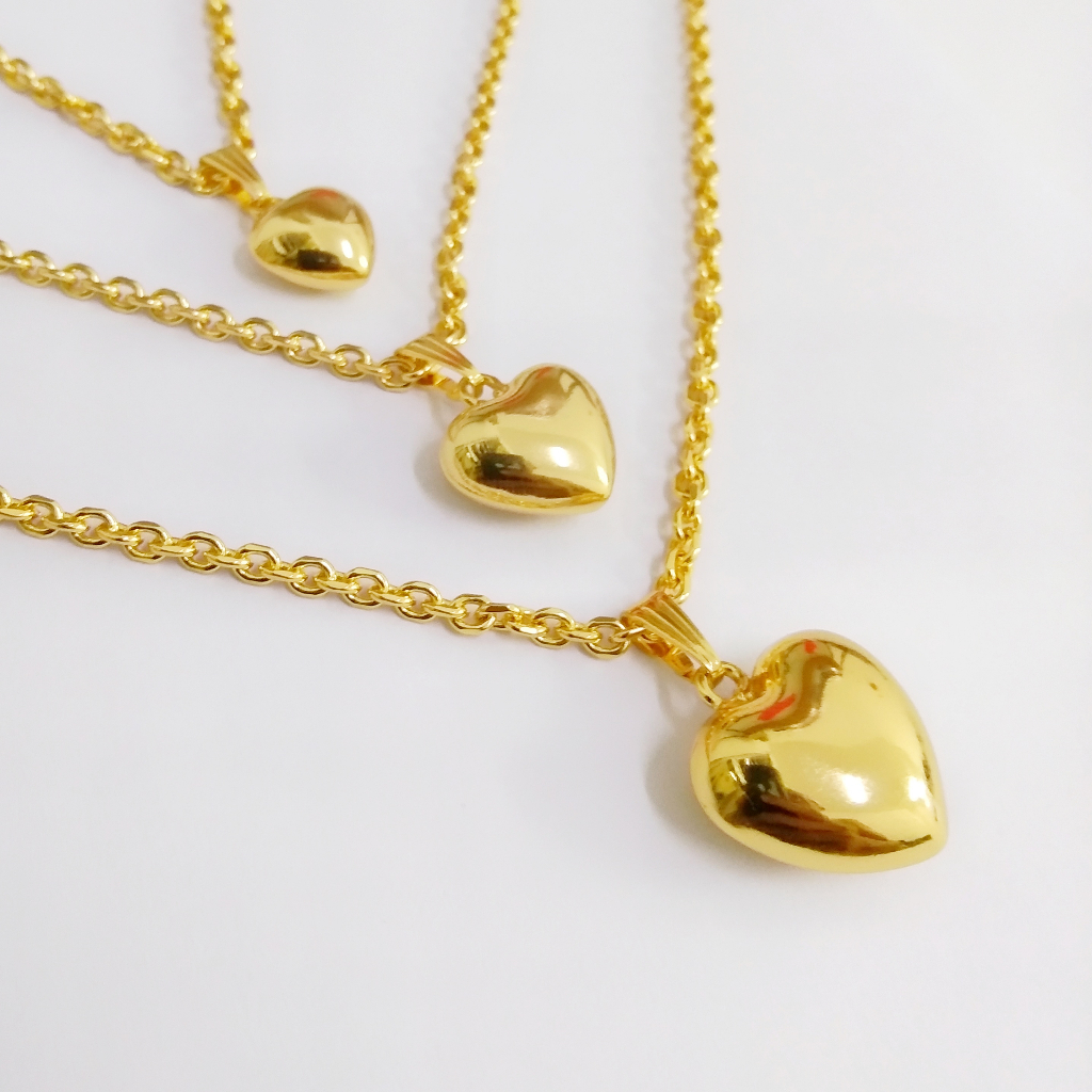 35 ซม. ถึง 80 ซม. Anchor ประเภท 24K Gold Plated Cop 916 สร้อยคอ Fat Love จี้