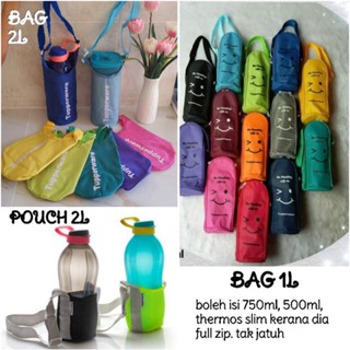 Tupperware Eco Bottle 2L Slimline bag Strap Pouch 1L bag botol