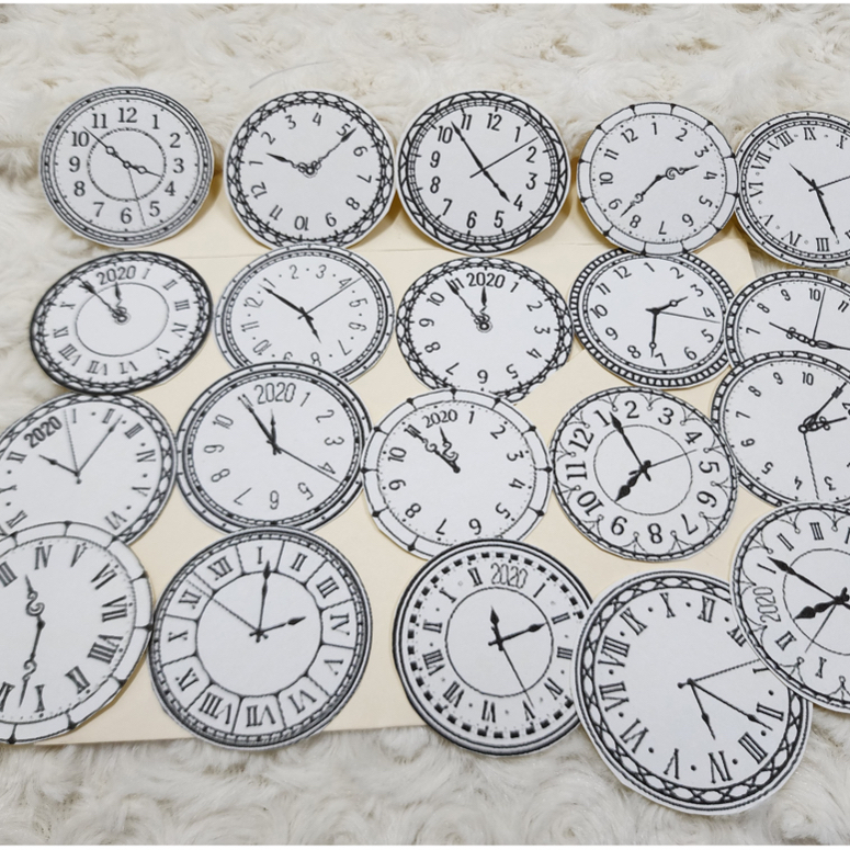 Setia Kraf Black & White Clocks Design Journal Stickers