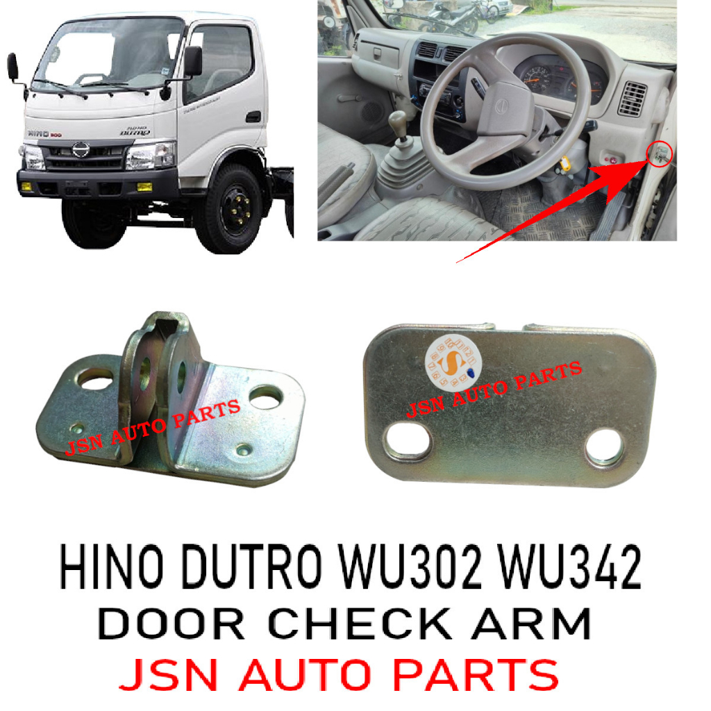 J08S23 ประตู CHECK ARM HINO DUTRO WU302 WU342 LORRY TRUCK AKSESORI