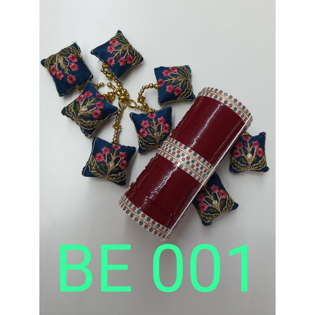 BRIDAL BANGLES CHURA PUNJABI WEDDING CODE 001 สีแดง