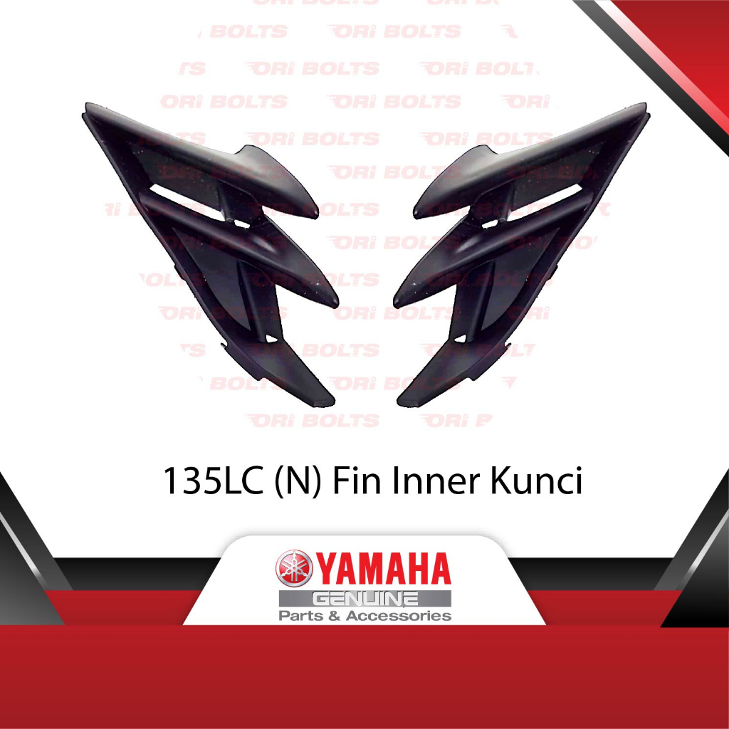 Yamaha 135LC V2 V3 V4 V5 V6 V7 Fin แผงด้านใน Kunci Sisik พลาสติกสีดําฝาครอบ - 55C-F8273-00 55C-F8274